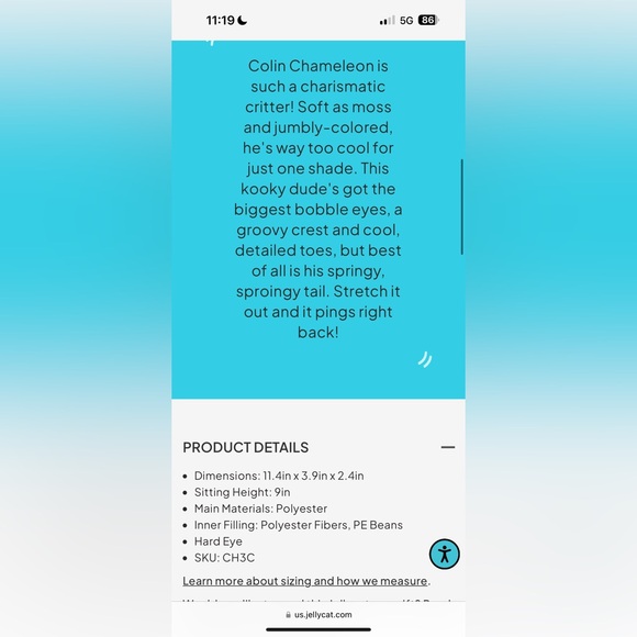 Jellycat Colin Chameleon - Picture 7 of 7